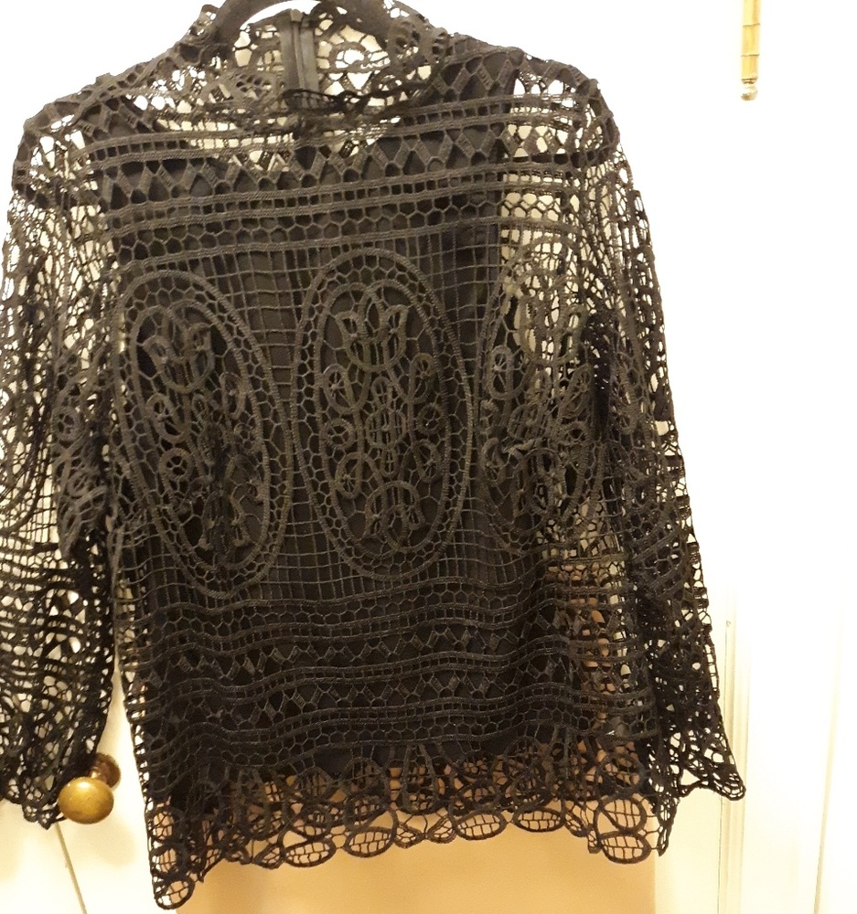 Black Crochet Top by Lane Bryant